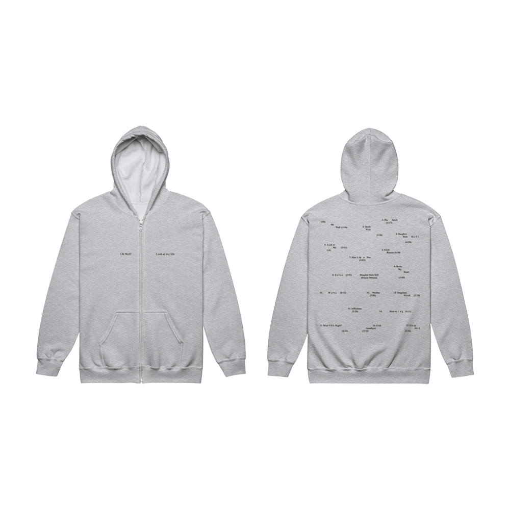 Daughter from Hell Tracklist Zip-Up Hoodie
