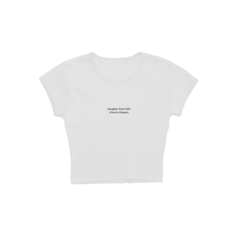 Daughter from Hell Text White Baby Tee